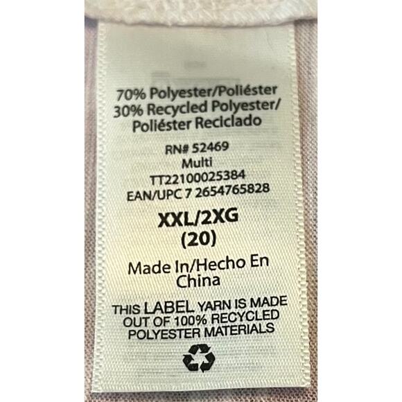 TIME & TRU CAP SLV ROUND NECK BLOUSE, WOMENS, XXL/2XL/20, PINK PURPLE BLUE GRN - Picture 11 of 12